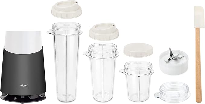 Tribest PB-410GY-A Personal Blender II, Mason Jar Ready Basic Pack Blender, Gray