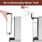 VEGETA Espresso Machine with Milk Frother, Small Coffee Maker 20 Bar with 40oz Removable Water Tank, Stainless Steel Coffee Machine for Cappuccino & Latte, Silver