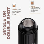 Portable Electric Espresso Machine, Travel Coffee Maker for Camping, Car Coffee Maker Self-Heating with USB-C, With Ground Coffee & NS Capsule for RV, Hiking, Office(Black)