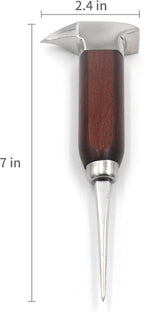 Ice Pick Stainless Steel, Ice Picks for Breaking Ice, Ice Pick with Wood Handle, Ice Picks for Kitchen, Bars, Bartender, Best Ice Carving Tools (short)