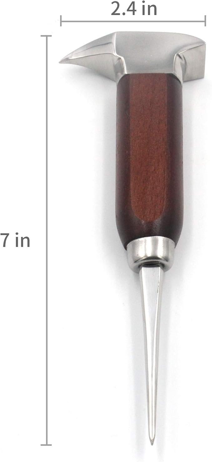 Ice Pick Stainless Steel, Ice Picks for Breaking Ice, Ice Pick with Wood Handle, Ice Picks for Kitchen, Bars, Bartender, Best Ice Carving Tools (short)