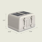 bella 4 Slice Toaster, 6 Setting Shade Control with Reheat & Cancel Buttons, Removable Crumb Tray, Anti Jam & Auto Shutoff, 900 Watt, Oatmilk