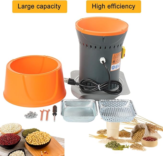 Grain Mill Corn Grinder, 1000W Electric Feed Ginder Mill Dust-Free Dry Cereals Grinder with Detachable Hopper & 3 Sieves for Wheat Corn Grain Spice Coffee Beans 1.85 Gallons (7L)