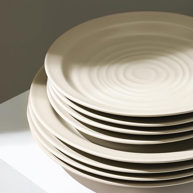 Stone Lain Orbit 4-Piece Dinner Plate Set Stoneware, Beige