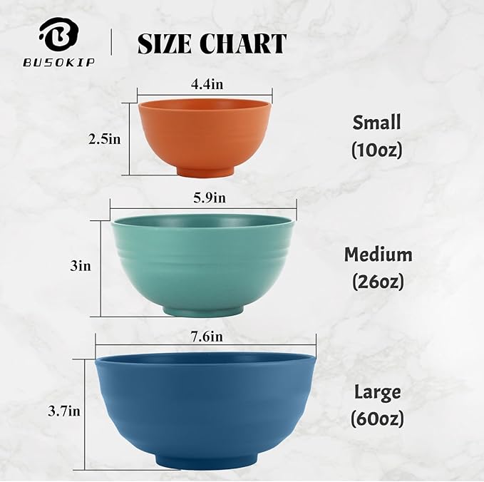 Wheat Straw Bowls, 10 OZ Snack Bowl Set of 8, Unbreakable Small Bowl, Alternative Plastic Bowls Reusable for Snack, Dessert and Appetizer, Microwave and Dishwasher Safe (Multicolor)