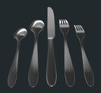 Matte Silverware Set, 18/10 Stainless Steel Satin Flatware, Modern Brushed Finish Cutlery, Dishwasher Safe & Durable, Built to Last (40-Piece, Razzoli)