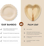 Bambu Pack of 100-7 Inch Disposable Bamboo Plates Fancy, Biodegradable Eco Friendly Products, Bamboo Disposable Plates for Party, Weddings, and Events, Great For Any Occasion - Bulk Case