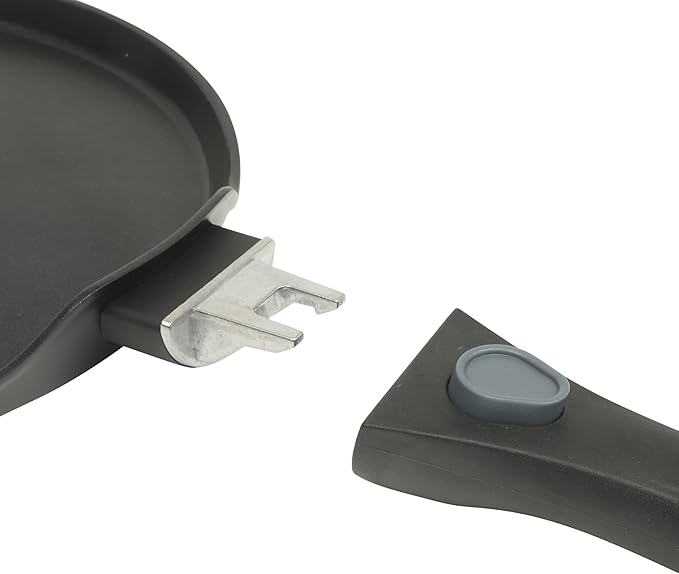 Oster SmartHandle 2-Piece Fry Pan & Pancake Pan Set – Nonstick Cookware with Removable Handle, Oven & Dishwasher Safe, Space-Saving Design