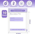 10Pcs Microwave Steamer Bags - Steam Cooking Bags for Food, Vegetables, Potatoes and Meat - Microwave and Freezer Safe - 7.9in X 8.9in