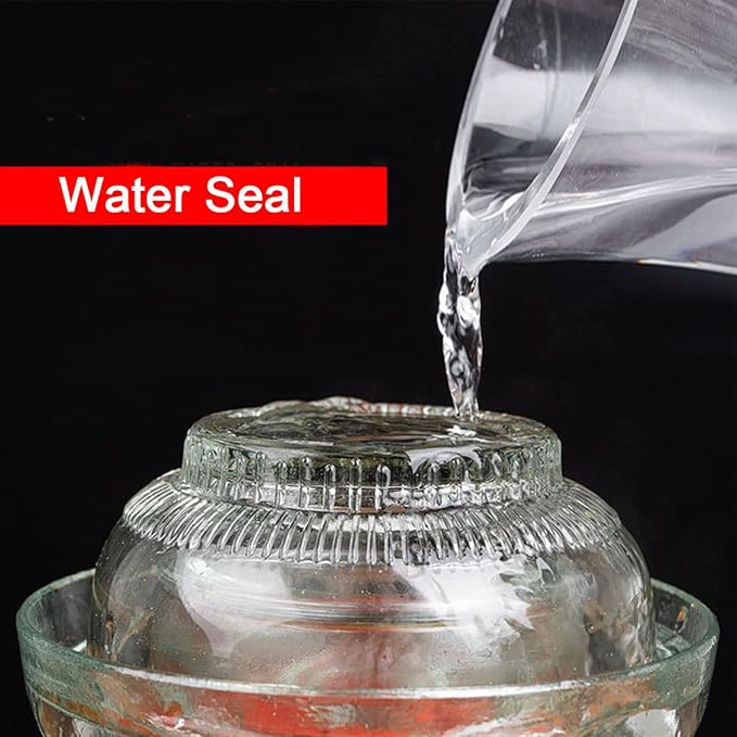 2.5L Pickle Jar Glass Jar with Lid, Wide Mouth Fermentation Jar Canning Jar for Making Pickles, Kimchi, Sauerkraut, Kombucha and Wine Brewing