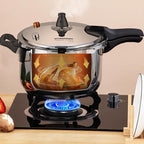 Stainless Steel Pressure Cooker with Steamer Basket, Faster Cooking and Safety Pressure Release (7-Liter)