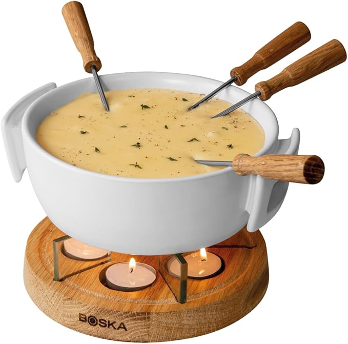 Boska Twinkle Cheese Fondue Pot - Great for Meat, Chocolate, and Cheese Snack - Serve 4 Persons Wedding Registry Items Kitchen Gifts for Family Housewarming - Use with Fondue Sticks