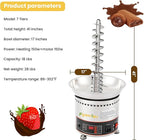 Chocolate Fountains Commercial 7 Tiers 18Lbs Large Chocolate Waterfall Machine Stainless Steel Chocolate Melting Fondue Set Easy Assembly for Nacho Cheese BBQ Sauce Liqueurs Digital-control