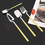 JASHII Hangable 24-Piece Silverware Set, Cute Macaron Color Satin Finish Flatware Cutlery Set Service for 6, Knives/Forks/Spoons Included, Dishwasher Safe (Yellow Silver)