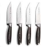 Schmidt Brothers -Bonded Ash 4-Piece Jumbo Steak Knife Set, High-Carbon German Stainless Steel Cutlery in a Wood Gift Box