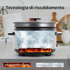 5.5QT Programmable Slow Cooker With Timer,Non Stick Aluminum Alloy Liner.SLOW COOK HIGH/SLOW COOK LOW/WHITE RICE/STEAM/SAUTE/WARM/DELAY,and Other Practical Functions