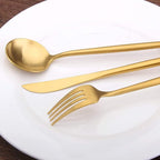 Matte Gold Silverware Set, SHARECOOK 30-Piece Stainless Steel Satin Finish Flatware Set Service for 6, Kitchen Utensil Set, Tableware Cutlery Set for Home and Restaurant…