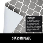 GORILLA GRIP Slip Resistant Drawer and Shelf Liner 2 Pack, Non Adhesive Water Resistant, Easy Clean and Trim, Smooth Surface Liners for Kitchen Cabinet Shelves Drawers Pantry 12 IN x 10 FT, White Gray