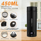 Portable Electric Kettle （110V）, Travel Tea Kettle, 316 Stainless Steel Premium Liner, 4-speed Temperature Adjustment with Auto Shut-off and Boil-Off Protection black