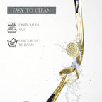 KITESSENSU Premium Garlic Press, Professional Garlic Mincer, Easy to Squeeze and Clean, Rust Proof & Dishwasher Safe, Efficient Ginger Crusher - Golden