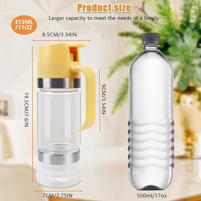 Honey Dispenser No Drip with Base 2025 Upgrade, 12 OZ Glass Honey Jar pot with Handle, Syrup Dispenser for Coffee or Tea, Mess Free Honey Dispenser for Honey and Syrup, Honey Container