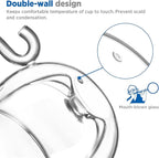 ecooe 4.4 Oz Cute Cat Double Wall Glasses Espresso Cups Set of 2, Demitasse Cups, Espresso Shots Coffee Cups Birthday Christmas Gifts for Women,Men, Mum, Kids, 130 ml (full capacity)