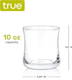 True Bourbon Glass, Whiskey Glasses, Clear Tumbler for Old Fashioned, Scotch, Vodka, Tequila, Brandy, Rum, Gin, Home Bar Glassware, 10 oz Set of 4