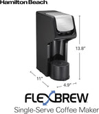 Hamilton Beach FlexBrew Single Serve Coffee Maker, Coffee Machine Compatible with Pod Packs and Grounds, Black Next Gen (49900)