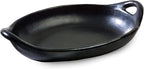 Authentic Chamba Oval Platter with Handles - Elegant, All-Natural Black Clay Roasting Pan for Baking, Roasting and Serving - Stovetop & Oven Safe – Handmade in Colombia – 12 Inches Long