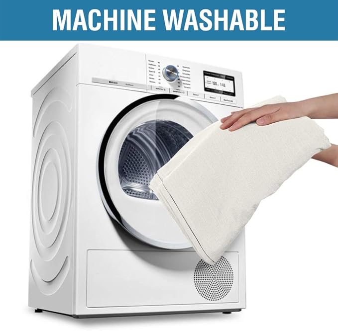 H.VERSAILTEX Linen Textured Table Cloths 54 x 54 Inch Premium Solid Tablecloth Spill-Proof Waterproof Table Cover for Dining Buffet Feature Extra Soft and Thick Fabric Wrinkle Free, Ivory