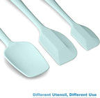 Silicone Spatula 3-piece Set, Ergonomic Handle High Heat-Resistant Spatulas, Non-stick Rubber Spatulas with Stainless Steel Core, Macaron Navy