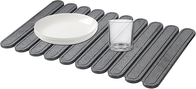 Large Stone Dish Drying Mat for Kitchen Counter, 24"×16"- Quick Drying Diatomaceous Earth Mats for Multi - Purpose, Eco-Friendly ,Super Absorbent, Foldable ,Non-Slip