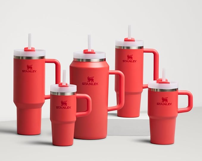 Stanley Quencher H2.0 Tumbler with Handle & Straw 64 oz | Flowstate 3-Position Lid | Large Capacity for Travel & Sports | Insulated Stainless Steel Cup | BPA-Free | Hot Coral