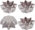 CHEFMADE Octagon Star Pandoro Shape Cake Pan, 5-Inch 4Pcs Non-Stick Cake Bread and Meat Bakeware for Oven and Instant Pot Baking (Champagne Gold)