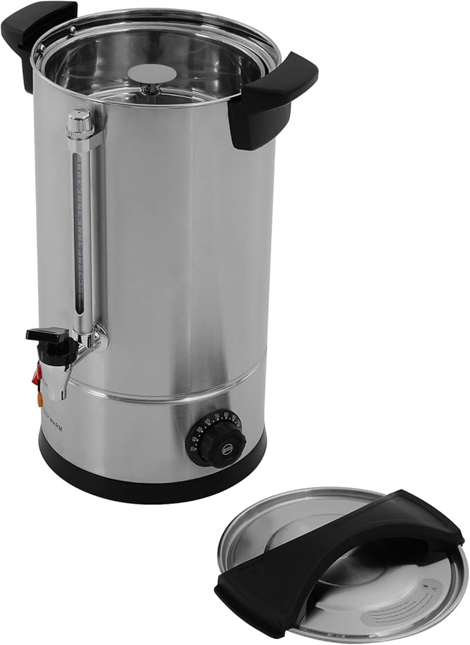Coffee Urn, 160 Cup Coffee Percolator Commercial Coffee Maker, 25L Stainless Steel Coffee Maker Hot Water Beverage Dispenser Electric Coffee Urn For Catering, Wedding, Party (25L)