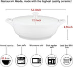 9" x 6.5" Oval Casserole Dish with Lids,1.9 Quart French White Ceramic Serving Soup Tureens, Baking Dish with Handle 12.1 IN, for Casseroles, Lasagna Cookware Set, Microwave, Oven Safe