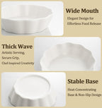 12 Oz Ramekins Oven Safe, Small Baking Dish, Individual Mini Pie Pans for Quiche, Casseroles, Dessert, Tart, Creme Brulee, lasagna, Ceramic Small Quiche Dishes, Set of 6