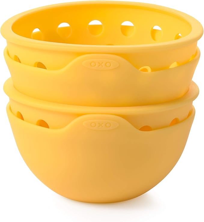 OXO Good Grips 2 Piece Silicone Egg Poaching Set, One Size, Yellow