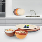 greenandlife 24oz/4PCS Wheat Straw Cereal Bowls, Lightweight Unbreakable Noodle Fruit Soup Rice Bowls Dishwasher Microwave Safe Bowl Sets, Non-toxin, BPA Free, Sunset Color