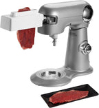 Meat Tenderizer Attachment Compatible with KitchenAid and Cuisinart Stand Mixers, Meat Tenderizer with Stainless Steel Gears, Tenderize Meat More Smoothly and Cooking Effortless, White