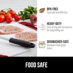 GORILLA GRIP 100% BPA-Free Reversible Kitchen Cutting Board Set of 3, Nonporous, Juice Grooves to Catch Liquid, Slip Resistant Handle Border, Dishwasher Safe, Durable Large Food Chopping Boards, Red