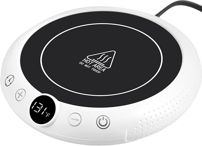 Coffee Mug Warmer, White Elephant Gifts for Adults, Electric Cup Warmer for Desk, Candle Warmer Plate 8-Temp Setting & 1-12H Timer, Stocking Stuffer for Women Men