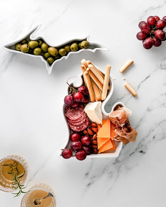 Michigan Shaped Baking Dish Serving Platter or Decorative Tray Charming Porcelain Bakeware Oven Microwave and Dishwasher Safe