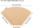 YQL #2 Cone Coffee Filter, 200 Count Coffee Filters 2 Cone Paper, Unbleached Disposable Coffee Filters Fit for Drip Coffee Maker