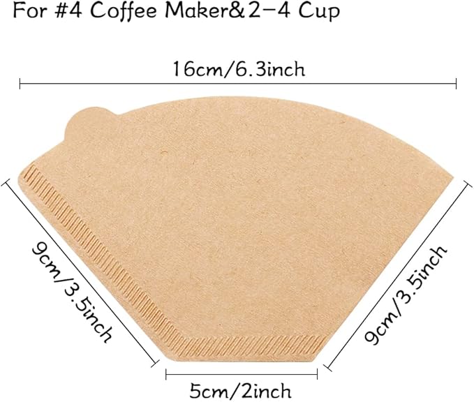 YQL #2 Cone Coffee Filter, 200 Count Coffee Filters 2 Cone Paper, Unbleached Disposable Coffee Filters Fit for Drip Coffee Maker