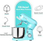 Kitchen in the Box Stand Mixer, 3.5 QT Small Kitchen Electric Stand Mixers, 10-Speed Portable Lightweight Dough Mixer for Daily Use with Egg Whisk, Dough Hook, Beater (Blue)