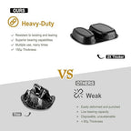 Aluminum Foil Pans of Divided Compartment with Snap-On Lids (5 Pack) | 2X Thicker Heavy Duty Reusable Container 27oz for Take-Out (Black)