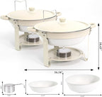 Chafing Dishes for Buffet 4 Pack, 5QT Food Warmers with Maifanite-Coated Pans, Stainless Steel Chafer Set for Parties, Wedding, Birthday, Catering, Church Events