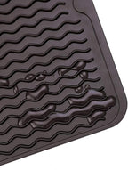 Silicone Dish Drying Mat for Multiple Usage,Easy clean,Eco-friendly,Heat-resistant Silicone Mat for Kitchen Counter or Sink,Refrigerator or drawer liner Coffee L 16 inches x 12 inches