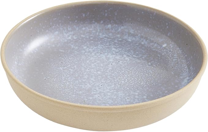 Portmeirion Minerals 8.7-Inch Low Serving Bowl, Aquamarine - Stoneware Tableware from Portugal, Reactive Glaze for a One-of-a-Kind Design, Microwave & Dishwasher Safe - Ceramic Serveware for Kitchen